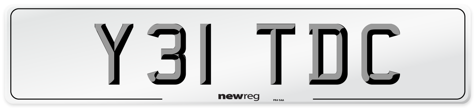 Y31 TDC Number Plate from New Reg